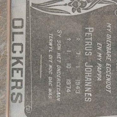 OLCKERS Petrus Johannes 1943-1974