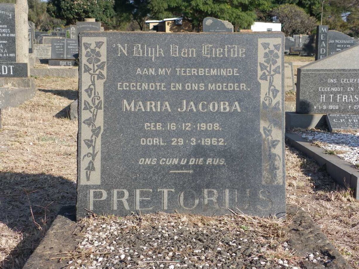 PRETORIUS Maria Jacoba 1908-1962