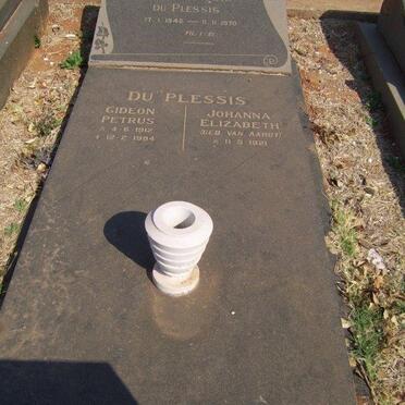 PLESSIS Gideon Petrus, du 1912-1994 &amp; Johanna Elizabeth VAN AARDT 1921-2015 :: DU PLESSIS Jean Francois 1946-1970