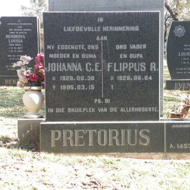 PRETORIUS Flippus R. 1928- &amp; Johanna C.E. 1929-1995