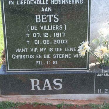 RAS Bets nee DE VILLIERS 1917-2003