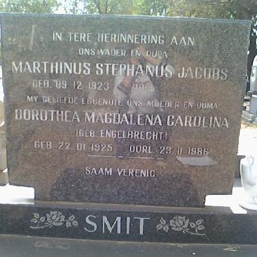 SMIT Marthinus Stephanus Jacobs 1923- &amp; Dorothea Magdalena Carolina ENGELBRECHT 1925-1986