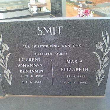 SMIT Lourens Johannes Benjamin 1920-1982 &amp; Maria Elizabeth 1923-1984