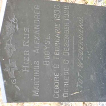 BOOYSE Martinus Alexandres 1936-1938