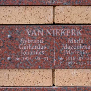 NIEKERK Sybrand Gerhardus Johannes, van 1914- &amp; Maria Magdelena 1916-1999