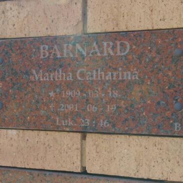 BARNARD Martha Catharina 1909-2001
