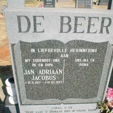 BEER Jan Adriaan Jacobus, de 1917-1997