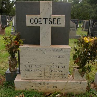 COETSEE Johannes Christiaan 1911-1987 &amp; Christina Susanna 1910-1994