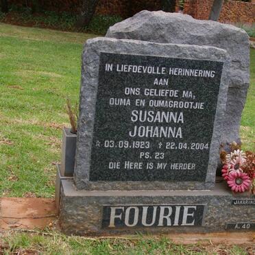 FOURIE Susanna Johanna 1923-2004