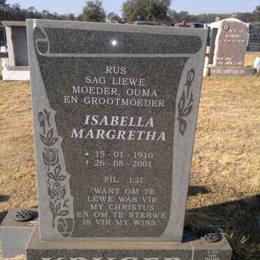 KRUGER Isabella Margaretha 1910-2001