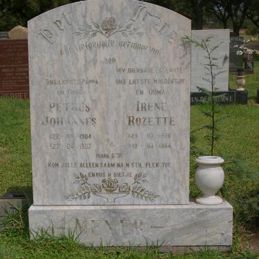 MEYER Petrus Johannes 1904-1987 &amp; Irene Rozette 1908-1984