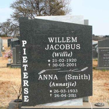 PIETERSE Willem Jacobus 1920-2001 &amp; Anna SMITH 1933-2011