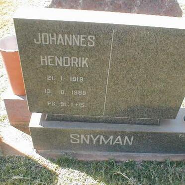 SNYMAN Johannes Hendrik 1919-1988