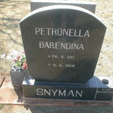 SNYMAN Petronella Barendina 1911-1988
