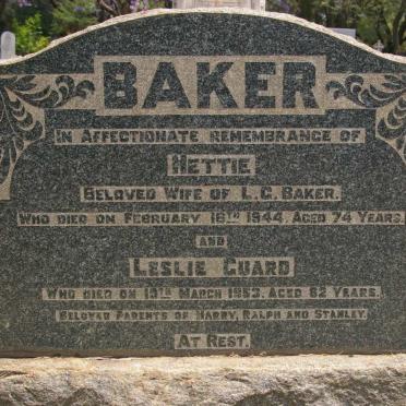 BAKER Leslie Guard -1953 &amp; Hettie -1944