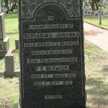 BESWICK F.G. 1866-1955 &amp; Berendina Johanna 1871-1950