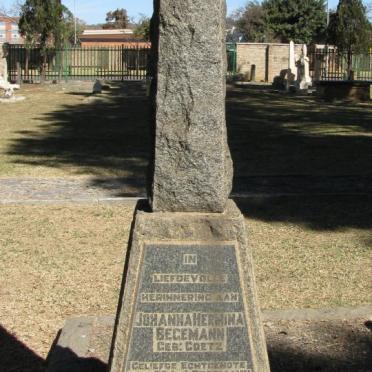 BEGEMANN Johanna Hermina nee COETZ 1840-1916