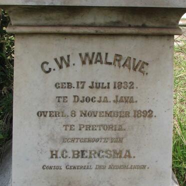 BERGSMA C.W. nee WALRAVE 1832-1892