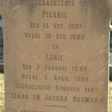 BOSMAN Pierre 1887-1888 :: BOSMAN  Lenie 1889-1889