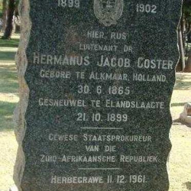 COSTER Hermanus Jacob 1865-1899