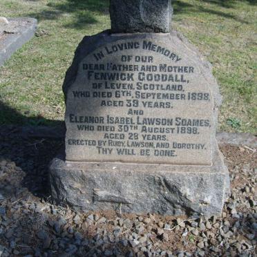 GOODALL Fenwick -1898 &amp; Eleanor Isabel Lawson SOAMES -1898