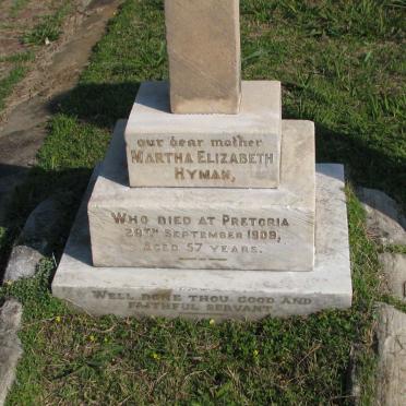 HYMAN Martha Elizabeth -1909