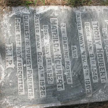 HOUBERT Thomy 1840-1903 &amp; Mathilda 1852-1926