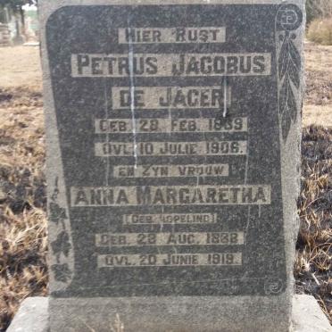 JAGER Petrus Jacobus, de 1889-1906 &amp; Anna Margaretha ASPELING 1888-1919