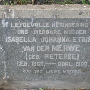 MERWE Isabella Johanna Etrisia, van der nee PIETERSE 1868-1908