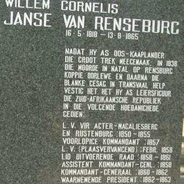RENSEBURG Willem Cornelis JANSE VAN 1818-1865