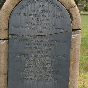SMITH John -1893 &amp; Eliza -1921 :: SMITH Ernest Dickenson -1896 :: SMITH Norman Wise -1902