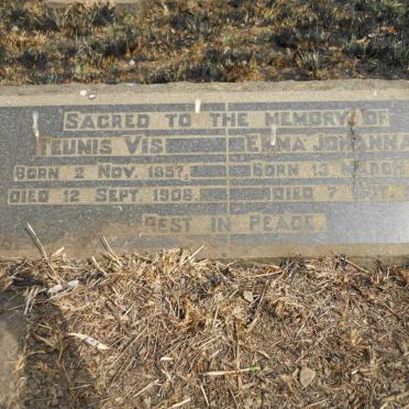 VIS Teunis 1857-1908 &amp; Emma Johanna 18??-1935