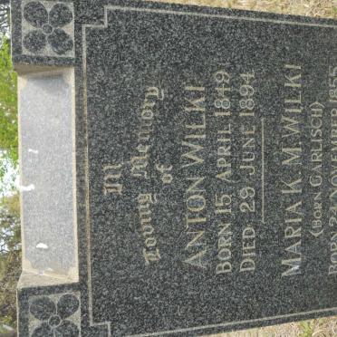 WILKI Anton 1849-1894 &amp; Maria K.M. GARLISCH 1855-1932