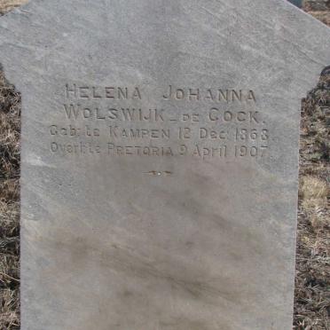 WOLSWIJK Helena Johanna, DE COCK 1868-1907