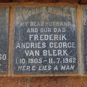 BLERK Frederik Andries George, van 1905-1962