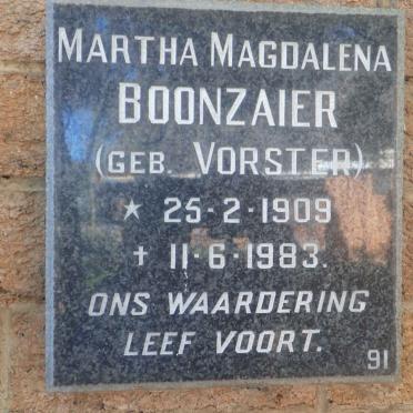 BOONZAIER Martha Magdalena nee VORSTER 1909-1983