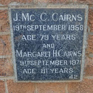 CAIRNS J.Mc.C. -1958 &amp; Margaret H. -1971