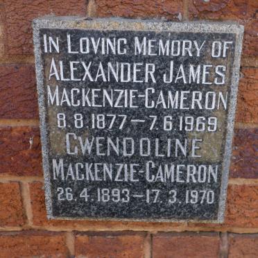CAMERON Alexander James, MACKENZIE 1877-1969 &amp; Gwendoline 1893-1970