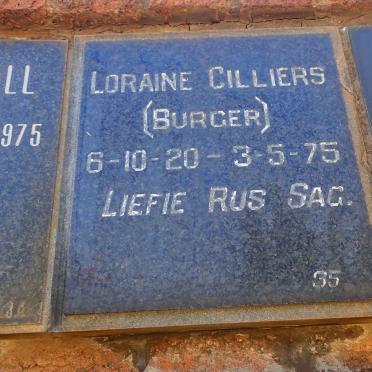CILLIERS Loraine nee BURGER 1920-1975