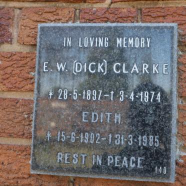 CLARKE E.W. 1897-1974 &amp; Edith 1902-1985