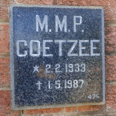 COETZEE M.M.P. 1933-1987