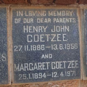 COETZEE Henry John 1886-1956 &amp; Margaret 1894-1971