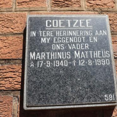 COETZEE Marthinus Mattheus 1940-1990