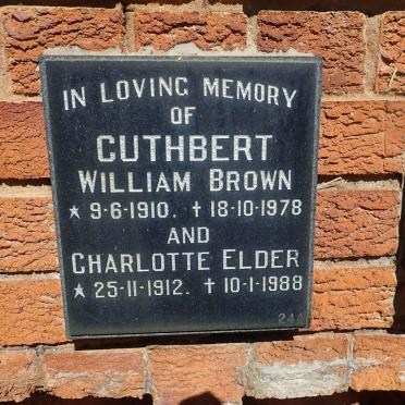 CUTHBERT William Brown 1910-1978 &amp; Charlotte Elder 1912-1988