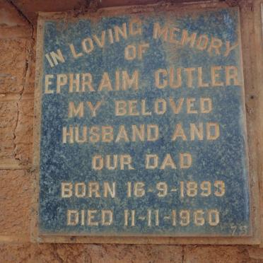 CUTLER Ephraim 1893-1960