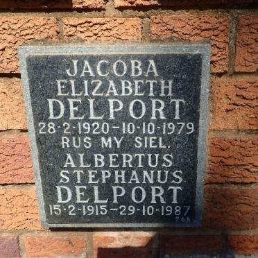 DELPORT Albertus Stephanus 1915-1987 &amp; Jacoba Elizabeth 1920-1979