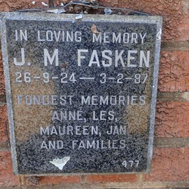 FASKEN J.M. 1924-1987