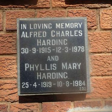 HARDING Alfred Charles 1915-1978 &amp; Phyllis Mary 1919-1984
