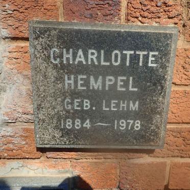HEMPEL Charlotte nee LEHM 1884-1978