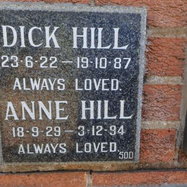HILL Dick 1922-1987 &amp; Anne 1929-1994